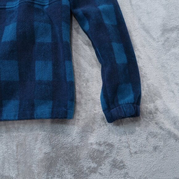 Columbia Mens Fleece Jacket Casual Drawstring Waist Zip Up Checkered Blue - Picture 5 of 16